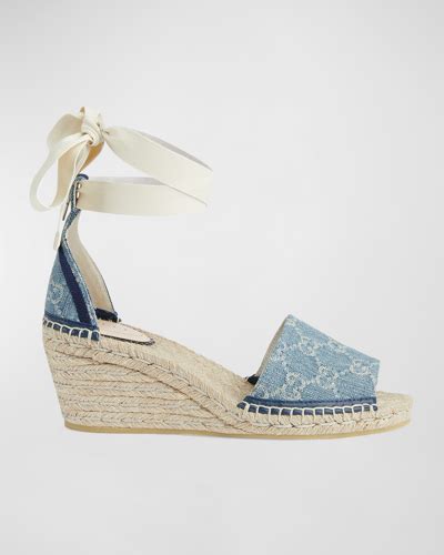 gucci pilar espadrille wedge|gucci espadrilles denim.